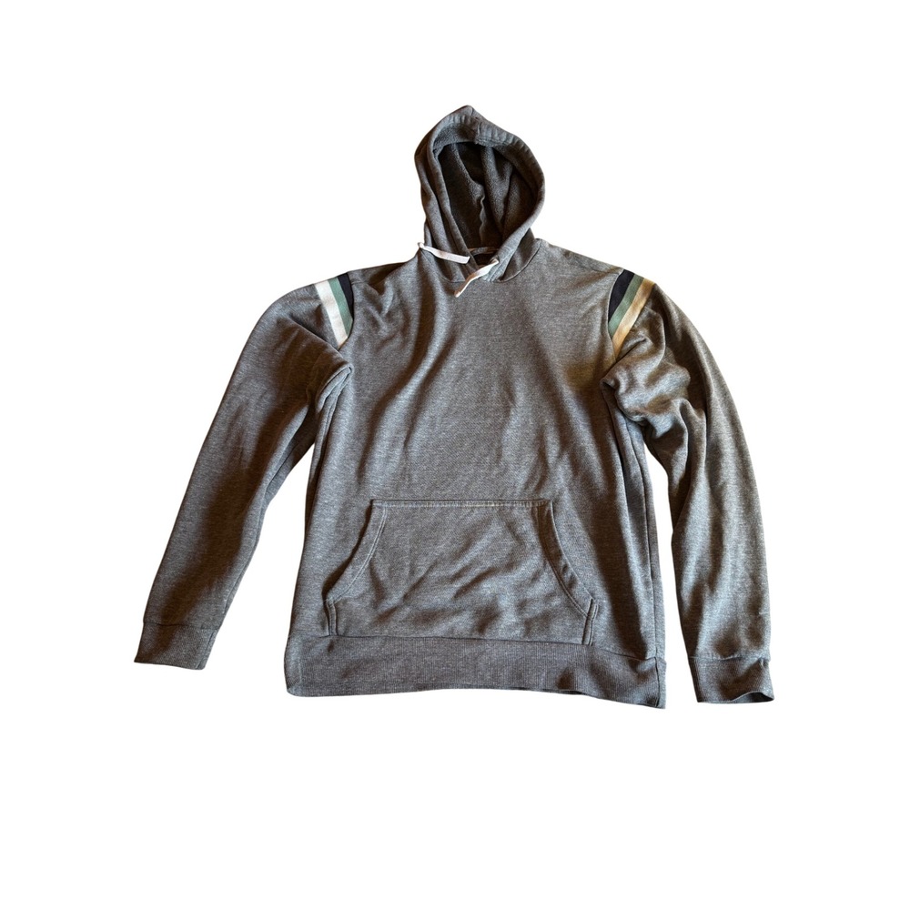 Marine Layer Banks Varsity Hoodie Mens Medium Gray Tri-Blend Fleece Sweatshirt